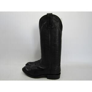 Honcho Womens Size 6 B Black Leather Elk Cowboy Western Boots